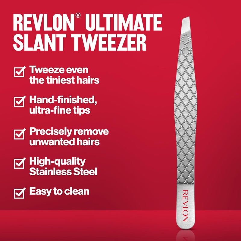 Revlon Ultimate Slant Tweezer with Hand-Finished Ultra-Fine Tips for Precise Hair Removal - Image 3